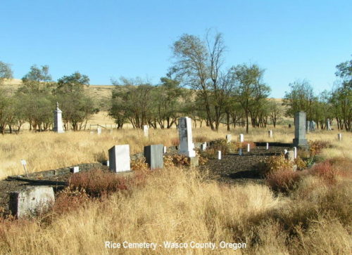 Cemetery at the old Rice place, Wasco County, OR. Copyright © 2016 Kirsty M. Haining.
